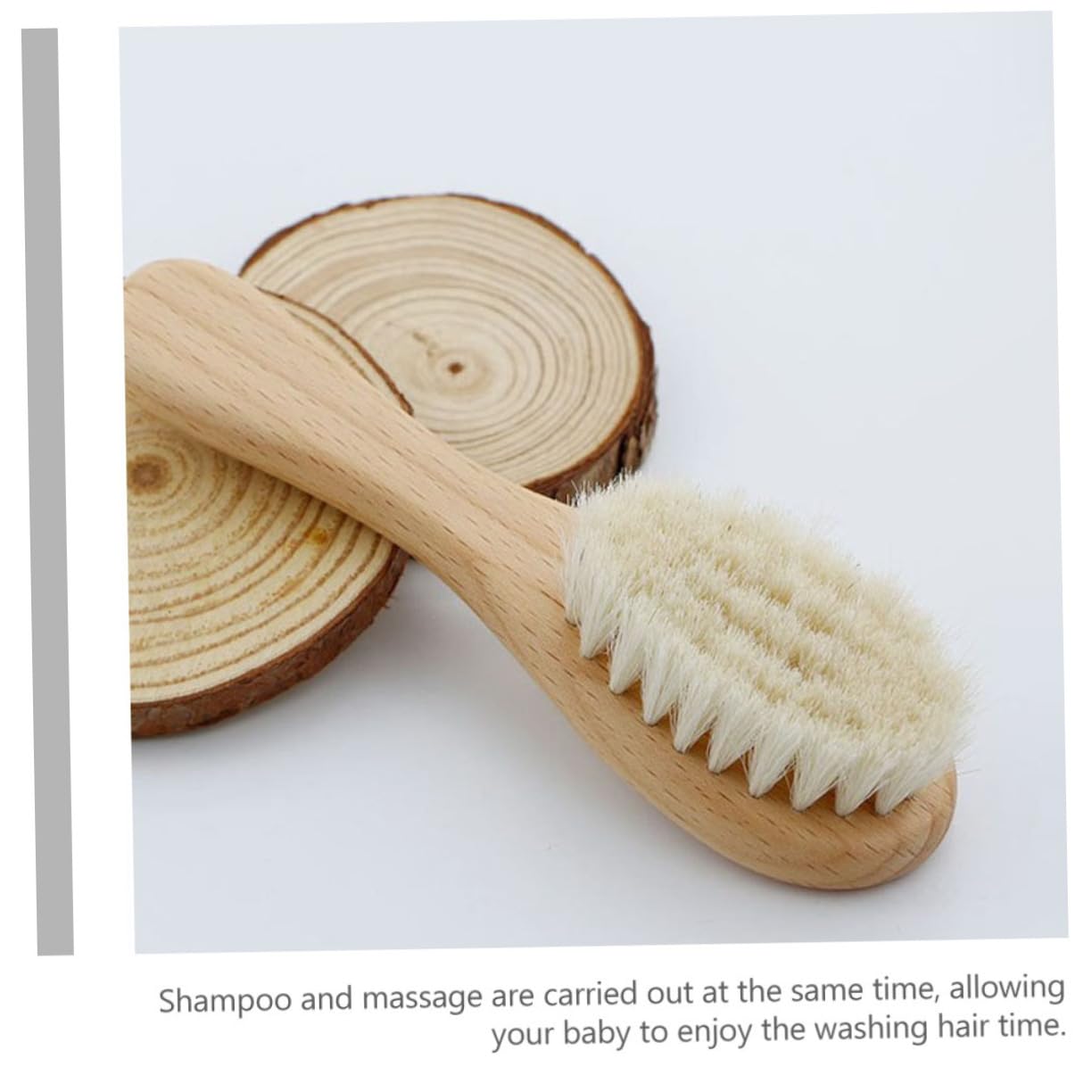 MERRYHAPY Infant Hair Brush Set Wood Handle Wool Brush Detangler Perfect for Grooming Kit Travel