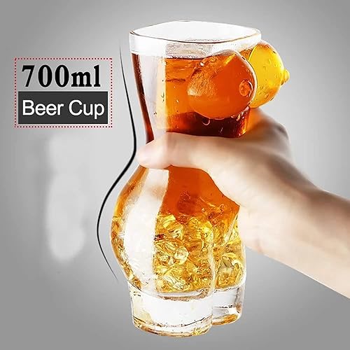 Miniatura 2 de YFeiQi Taza de cerveza de vidrio con forma de cuerpo de mujer creativa, copa de bebida corporal sexy, copas de whisky de belleza desnuda, copas de