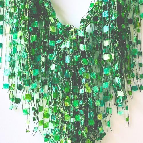 Green Irish Scarf for Women Lightweight - Dressy Lace Scarf with Fringe - Fringe Necklace Jewelry for St. Patricks Day, Christmas, Mother's Day Gift or Birthday (Green)2