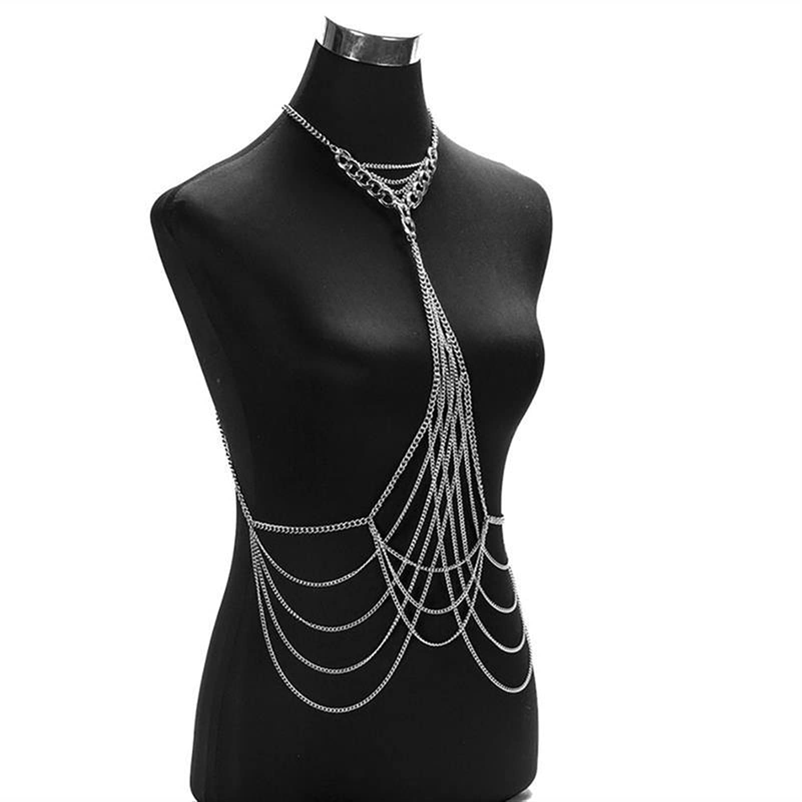 Joyería de la cadena del cuerpo - Cadena de la cintura del vientre del cuerpo del falso del oro de la manera atractiva de las mujeres Bikini Cadenas del arnés de la playa Collar Joyería Collar del
