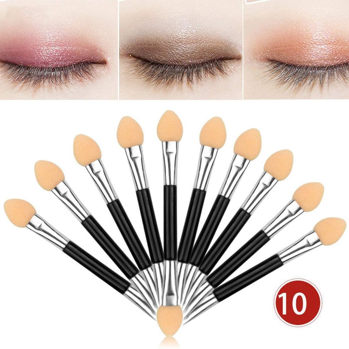 ZemGlam 12Pcs Dual Sided Eyeshadow Brush Disposable Dual Sided Eye Shadow Applicator Double End Sponge Foam Makeup Tool Sponge Tipped Oval Makeup Applicator 1
