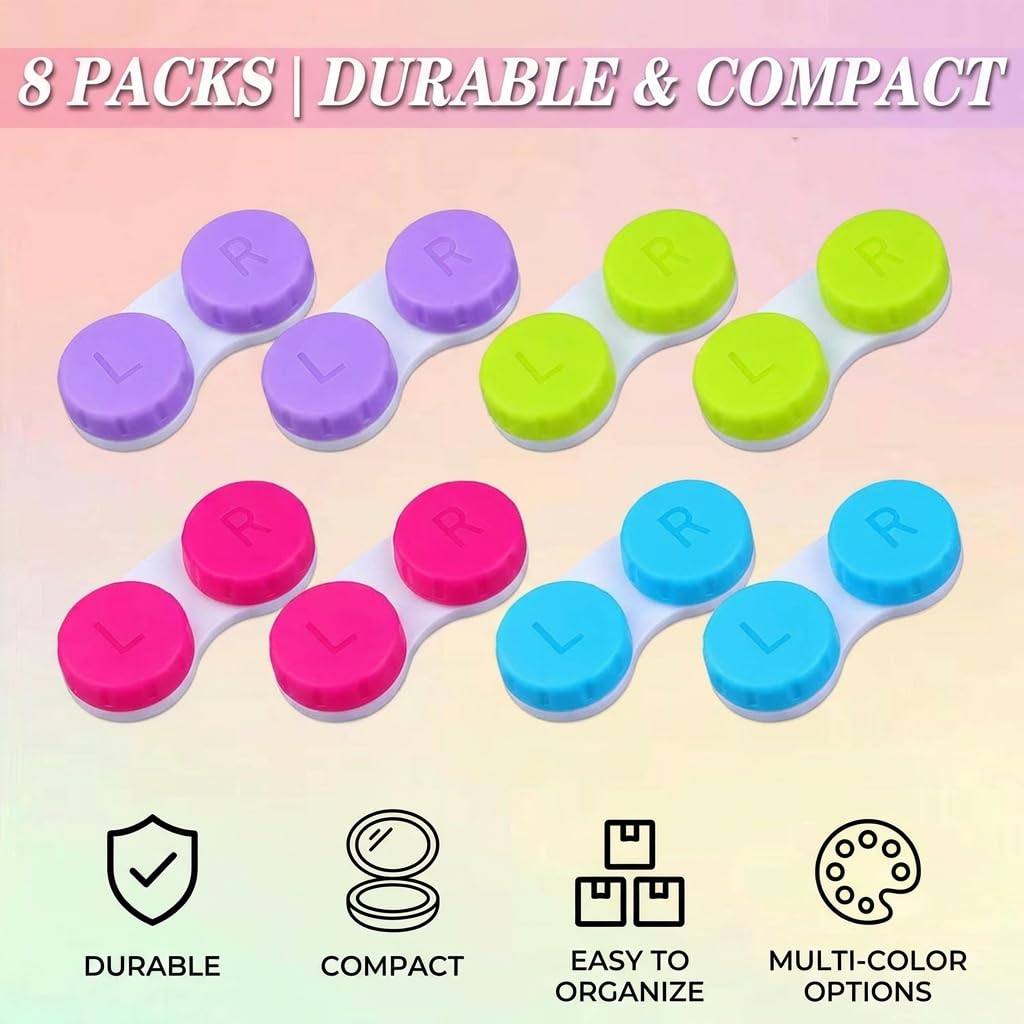 Confezione da 8 contenitori colorati per lenti a contatto - 3
