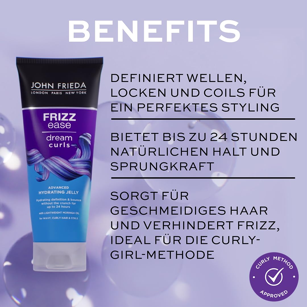 John Frieda Traumlocks Jelly – zawartość: 200 ml – nawilżający – definiuje i nadaje sprężystości do 24 h – Frizz Ease Serie