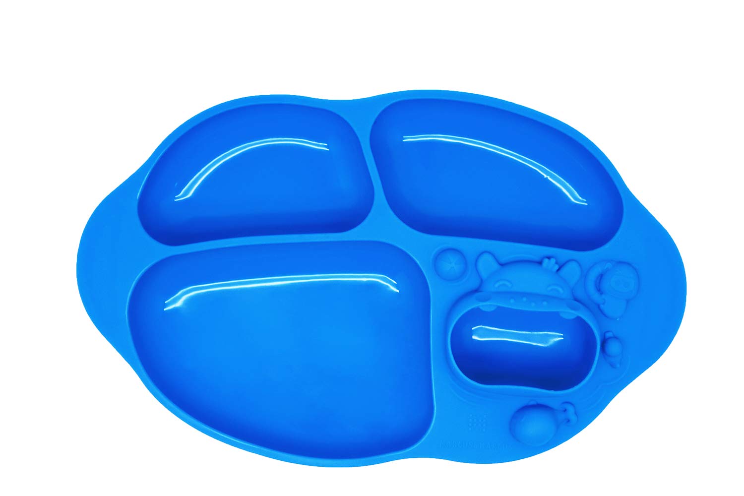 MARCUS&MARCUS Marcus & Marcus Yummy Dips Suction Divided Plate - Lucas, Blue