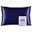 OLESILK 100% Mulberry Silk Toddler Pillowcase for Hair and Skin, Both Sides 19 Momme Pure Natural Silk Travel Pillow Cases with Hidden Zipper, 13x 18, Navy