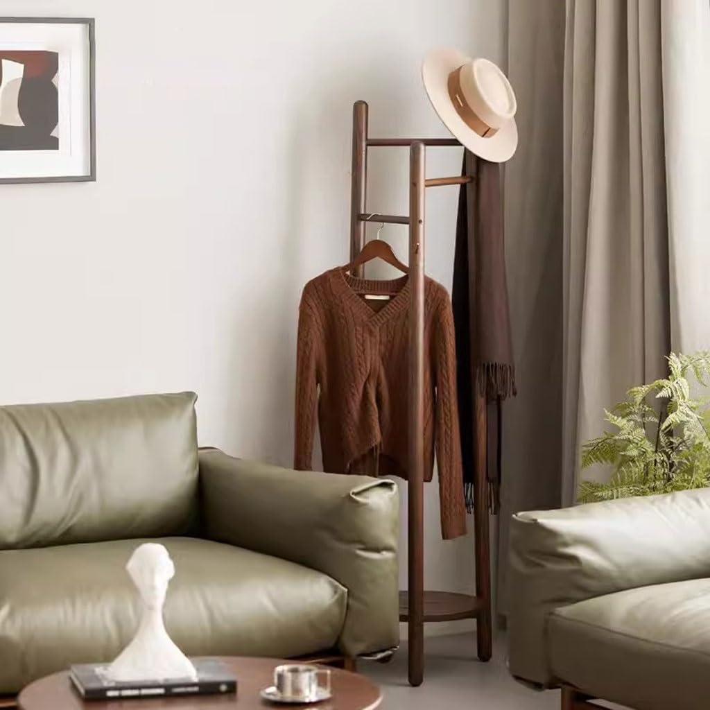 Kapstok Vrijstaand Stevige houten jas rack stand slaapkamer eenvoudige Chinese stijl kapstok met solide basis for hoed kleding portemonnee sjaals Vloerhanger