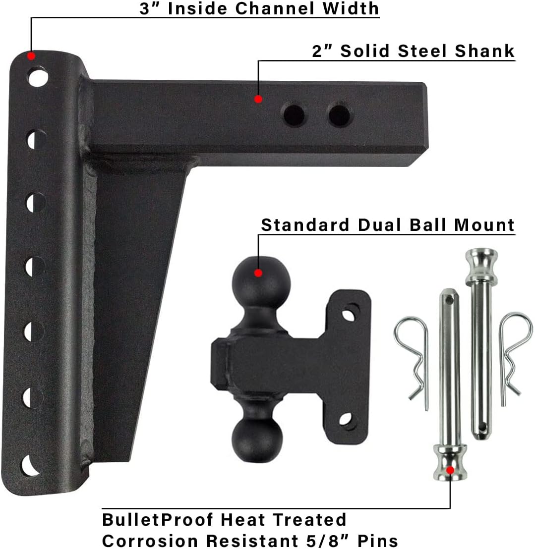 Buy 1 get 1 BulletProof Hitches 2.0 Adjustable Heavy Duty (22,000lb Rating) 8 Drop/Rise Trailer Hitch with 2 and 2 5/16 Dual Ball (Black Textured Powder Coat, Solid Steel) Flash Deals - 50% OFF BulletProof Hitches 2.0 Adjustable Heavy Duty (22,000lb Rating) 8 Drop/Rise Trailer Hitch with 2 and 2 5/16 Dual Ball (Black Textured Powder Coat, Solid Steel)