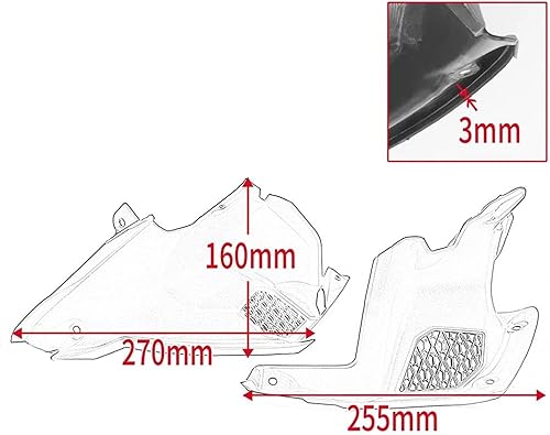 Miniatura 2 de Side Fairing Motorcycle unpainted Interior air Intake Side Cover Bracket Fairing Panel for Kawasaki Z900 2017-2019 Full Fairing Kit (Color  Left