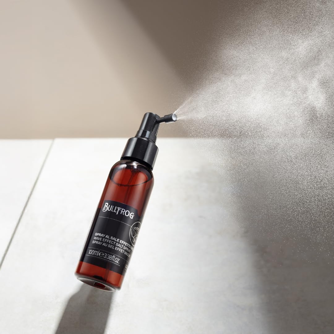 Bullfrog - Spray au Sel Effet Vague : Spray Structurant et Léger pour les Cheveux, Apporte du Volume et Assure un Look Sauvage et Audacieux, 92,5% d'Ingrédients Naturels, 100 ml.