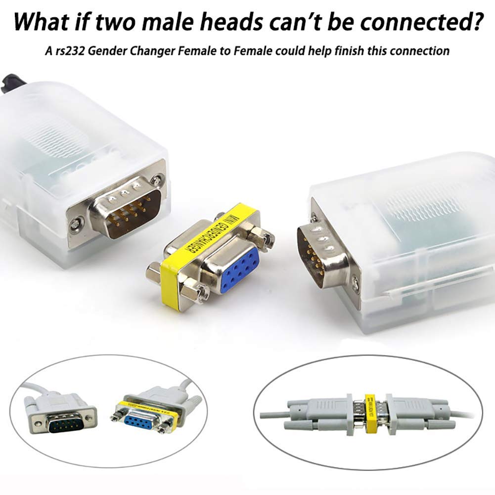 GTIWUNG 12 sztuk adaptera VGA żeński na żeński męski 9-pinowy zmieniacz płci F/F M/M kabel przedłużający SVGA do komputera monitor 9-pinowy DB9 RS232 szeregowy