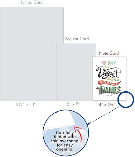 Miniatura 7 de The Best Card Company - 20 tarjetas de agradecimiento en caja (4 x 5.12 pulgadas) - Juego de papelería surtido (10 diseños, 2 cada uno) - Palabras