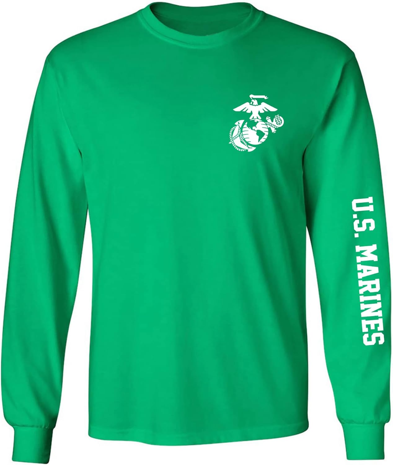 zerogravitee U.S. Marines White Sleeve Print Adult Long Sleeve T-Shirt