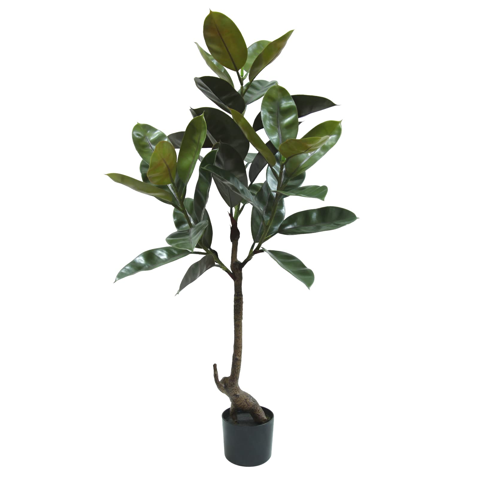 Melli WelliMelli Welli Artificial Rubber Tree 4FT Tall Fake Rubber Plant Faux Floor Plants Fake Tree in Pot Ficus Tree for Home Decor Indoor Outdoor Living Room Office Store