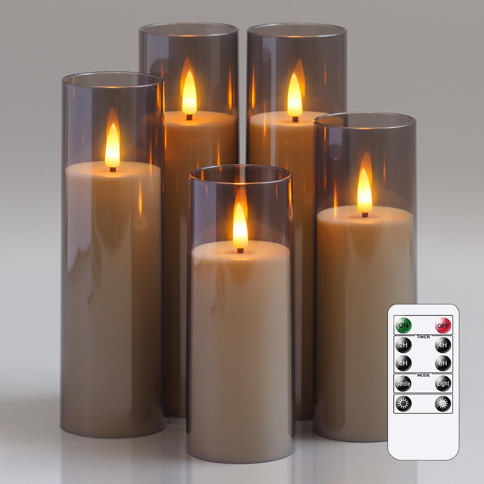Candele tremolanti senza fiamma a batteria con telecomando e timer, candele a colonna a LED in plexiglass, confezione da 9, con stoppino mobile realistico - Italia