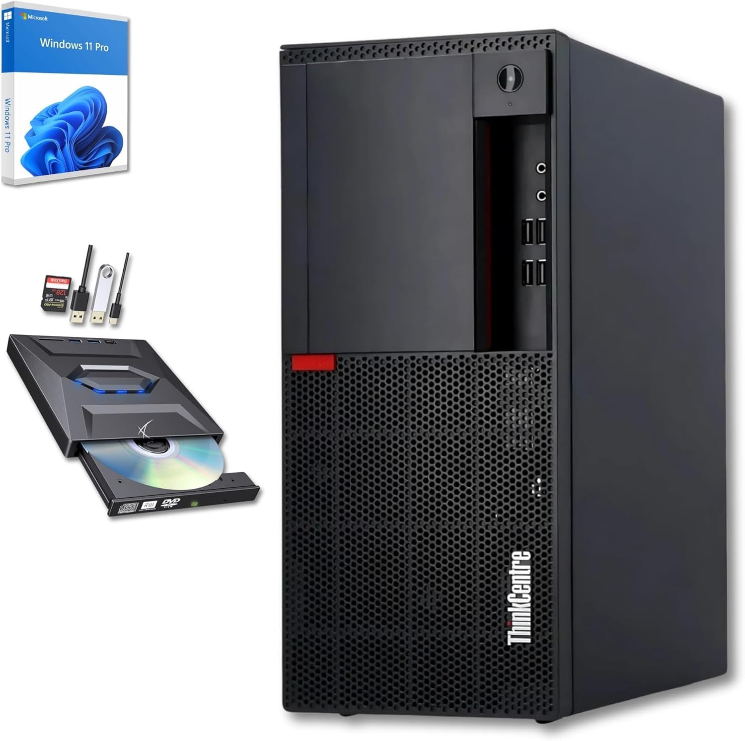 Lenovo - PC de alta velocidad con Intel Core i7 6700 - ordenador de sobremesa + calculadora silenciosa para oficina y oficina doméstica a 4 GHz - 16 GB - SSD de 512 GB - USB 3.0 - WLAN - Incluye