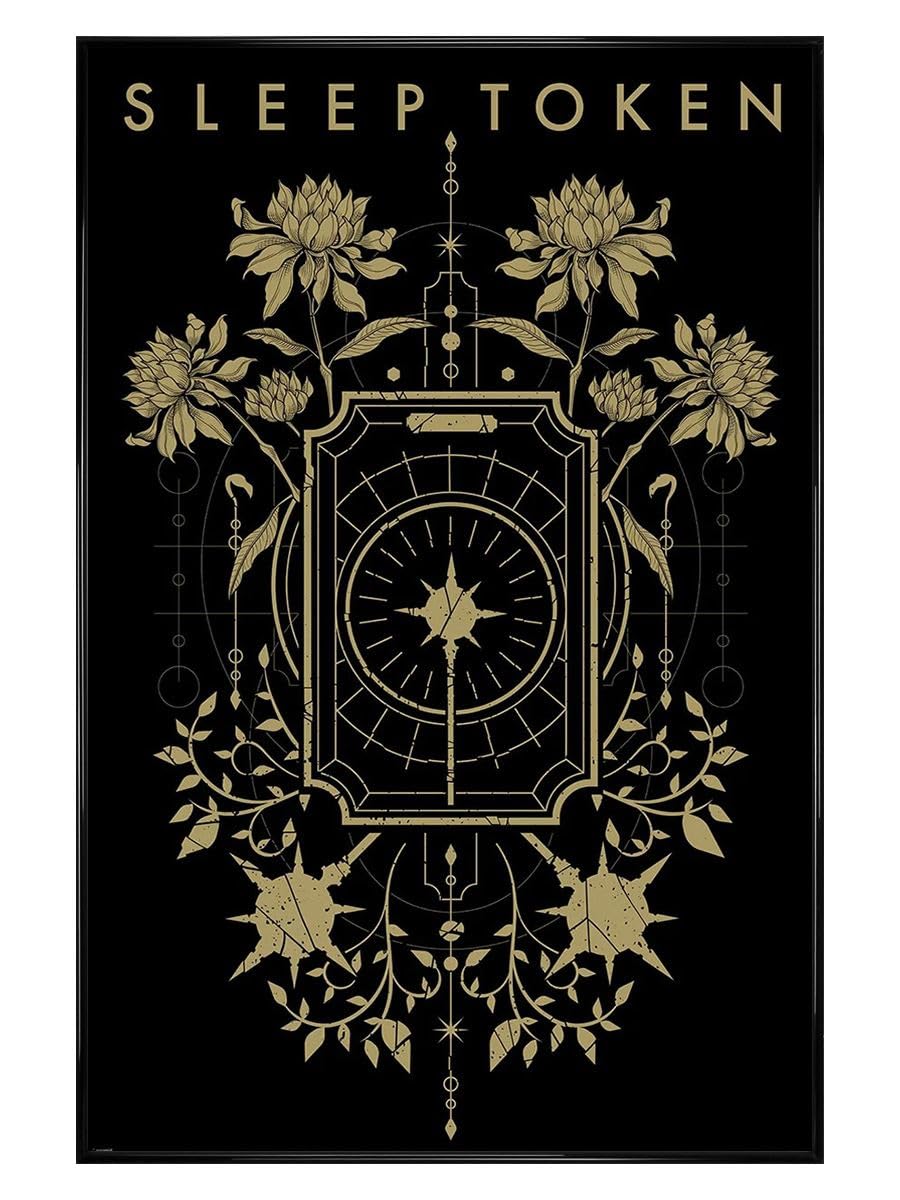 Grindstore Black Sleep Token (Caramel) Maxi Poster - Gloss Framed - Framed Poster Print, Wall Decor/Art, Home Gift Idea, For Living Room, Bedroom, Home Or Office Display