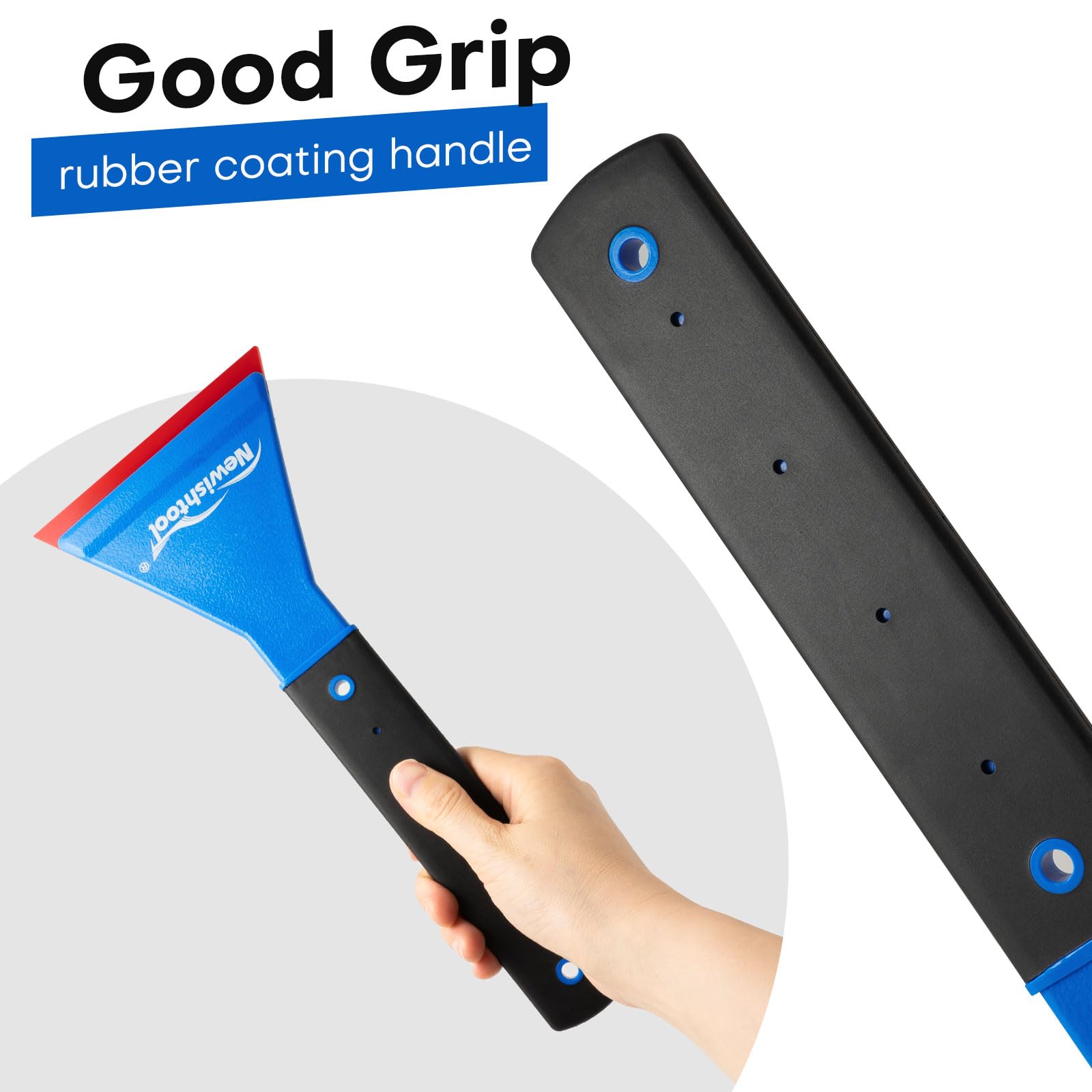 NEWISHTOOL Fenster-Tönungsabzieher mit langem Griff, 3 Stück, mit verschiedenen Durometern, Gummi-Wasserwischer, Schaber für Fensterfolie, PPF-Installationswerkzeug, Vinyl-Rakel, Auto-Wrap-Werkzeuge
