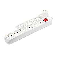 VELAMP - Ciabatta Multipresa Piatta a Presa Multipla (6 Prese Schuko e 10/16A)