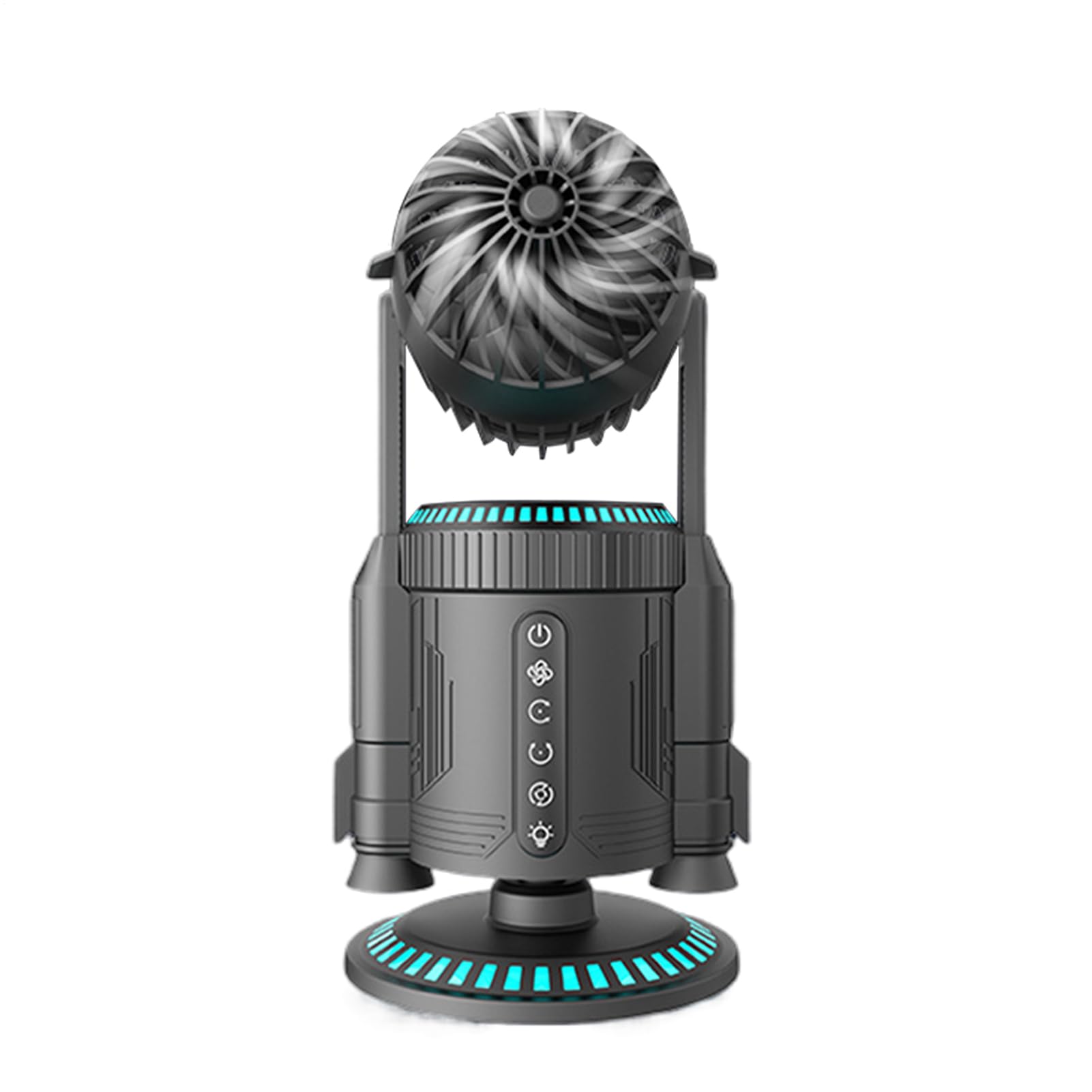 Petit Ventilateur de Bureau Refroidisseur Personnel Fusée Avec Éclairage
