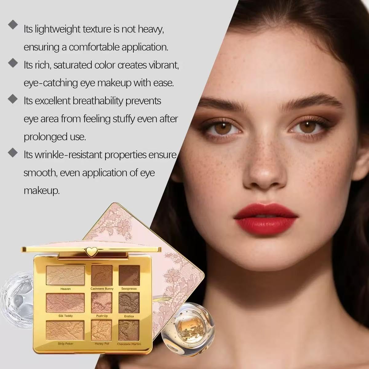 Natural Eyes Eye Shadow Palette - 9 Color Taupe & Brown Neutral Eye Shadows, Velvety Matte & Shimmer, Long Wearing, Rich Buttery Pigment Blendable Natural Look (1 box) - Image 5