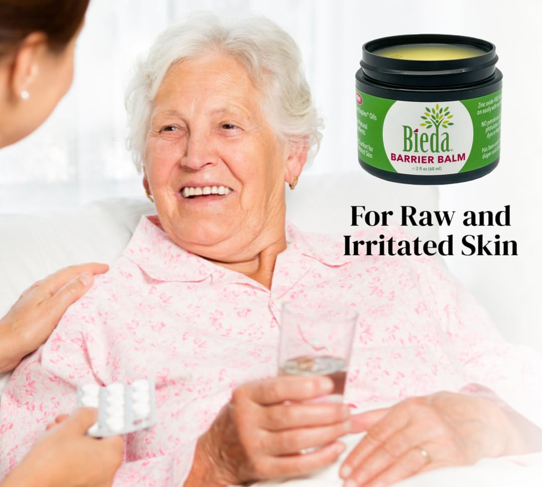 Bieda Barrera Bálsamo | Crema de pañales para adultos calmante con ingredientes naturales para la incontinencia y llagas en la cama. Barrera libre de óxido de zinc Se desliza fácilmente sin residuos