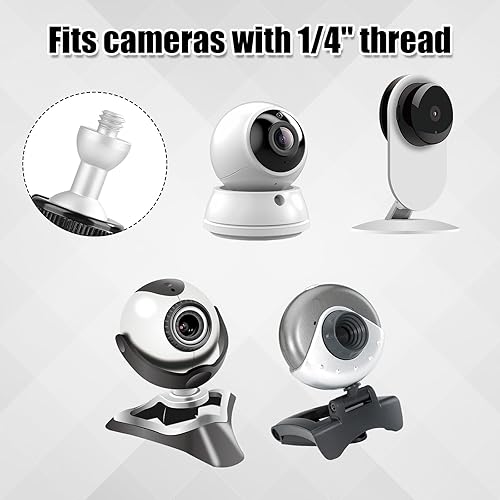 Miniatura 3 de Soporte magnético para cámara, soporte magnético de cámara de seguridad para cámaras con rosca de 1/4 de pulgada Base de montaje magnética ajustable