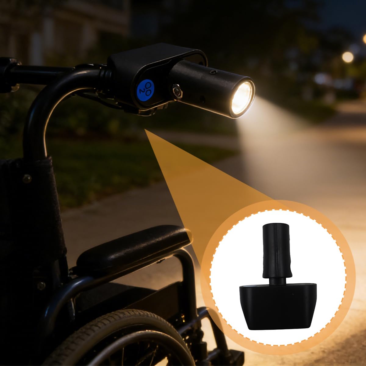 Fuente de alimentación para iluminación de Silla de Ruedas eléctrica, Conector XLR de 3 Pines con Puerto de Carga USB Universal, Control de luz Nocturna para sillas de Ruedas motorizadas