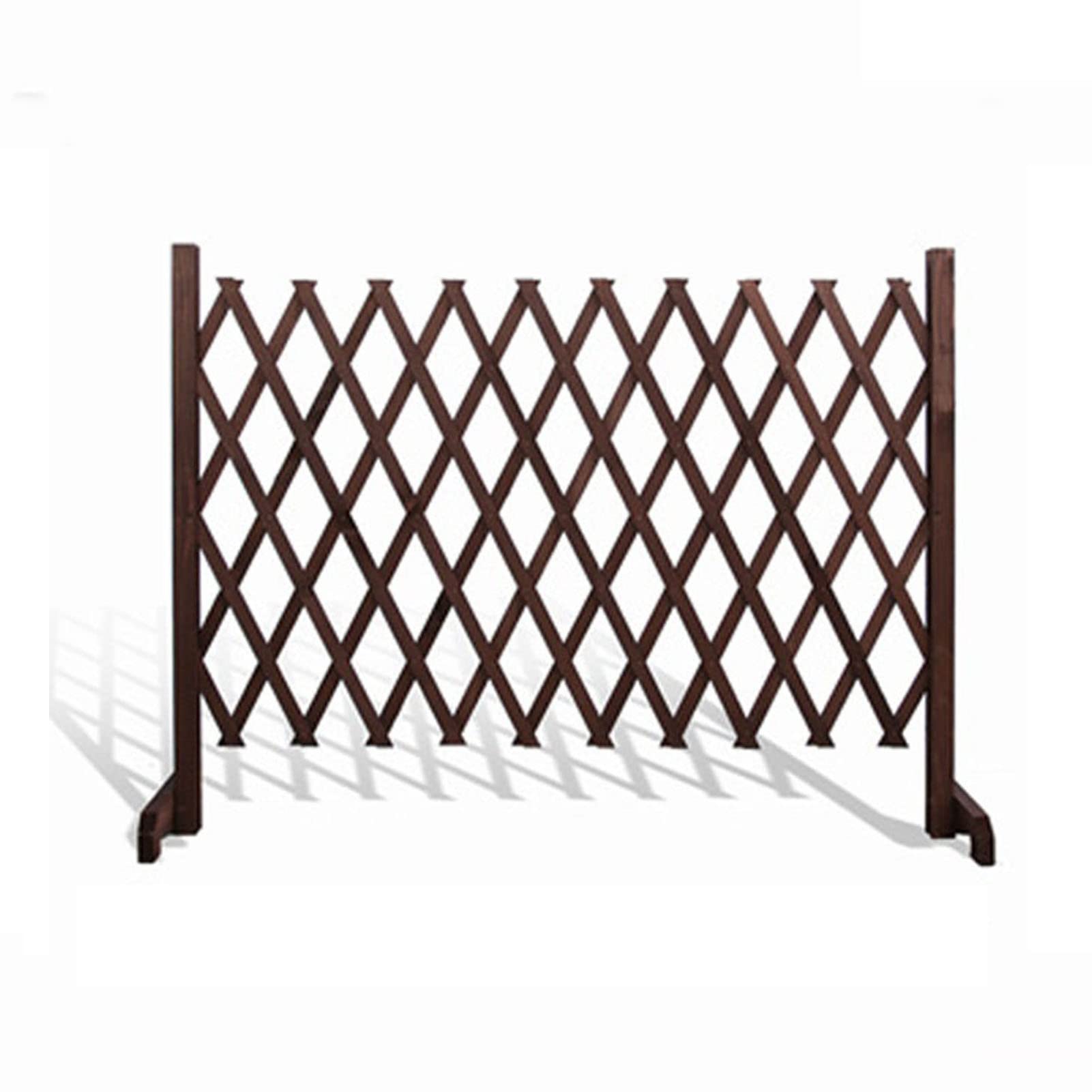 Mobile Movable Fence - Solid Wood Expanding Fence, Fold-able Flat Bottom Support， Lightweight Plant Screen, Gardeners & Pet Owners Decorative Fence, For Home Yard Garden Plant Climb(Carbonized color)