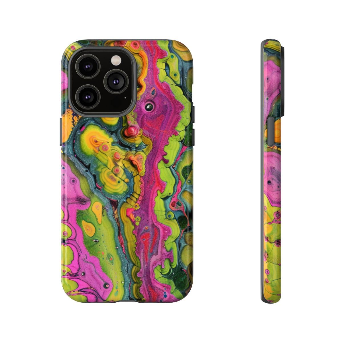 Coque iPhone 14 Pro Max motifs abstraits colorés jaune - 5