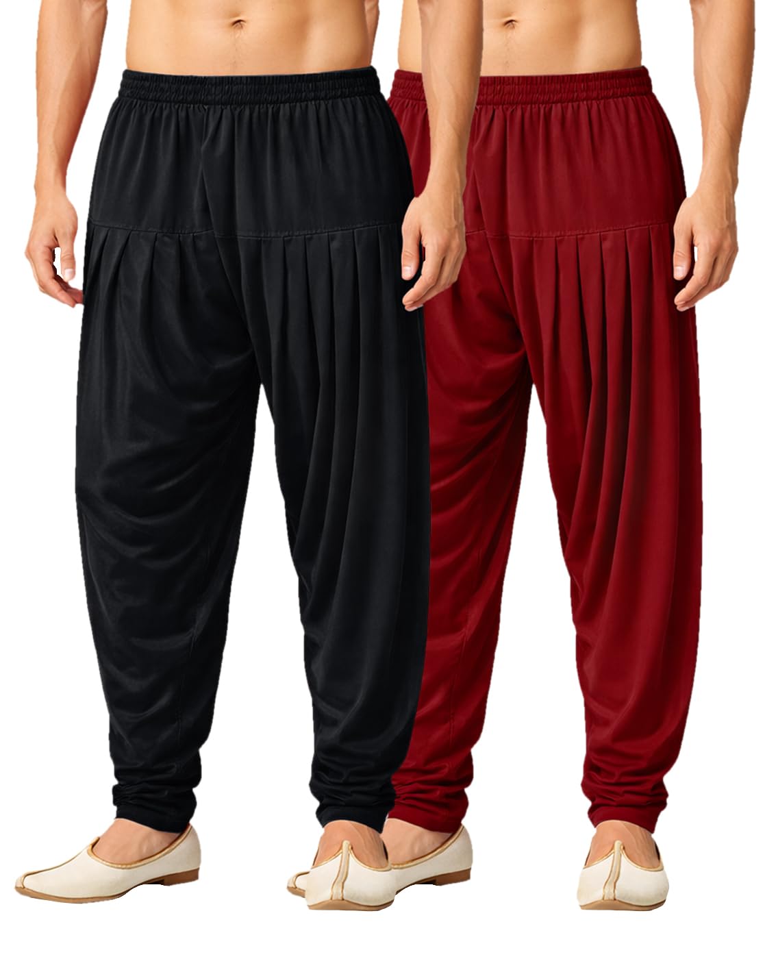 Patiala Pant for Men Combo Relaxed Fit Viscose Blend Solid Pyjamas Dhoti Ethnic Bottom Wear for Men Pack of 2 (M-4XL)-image-11