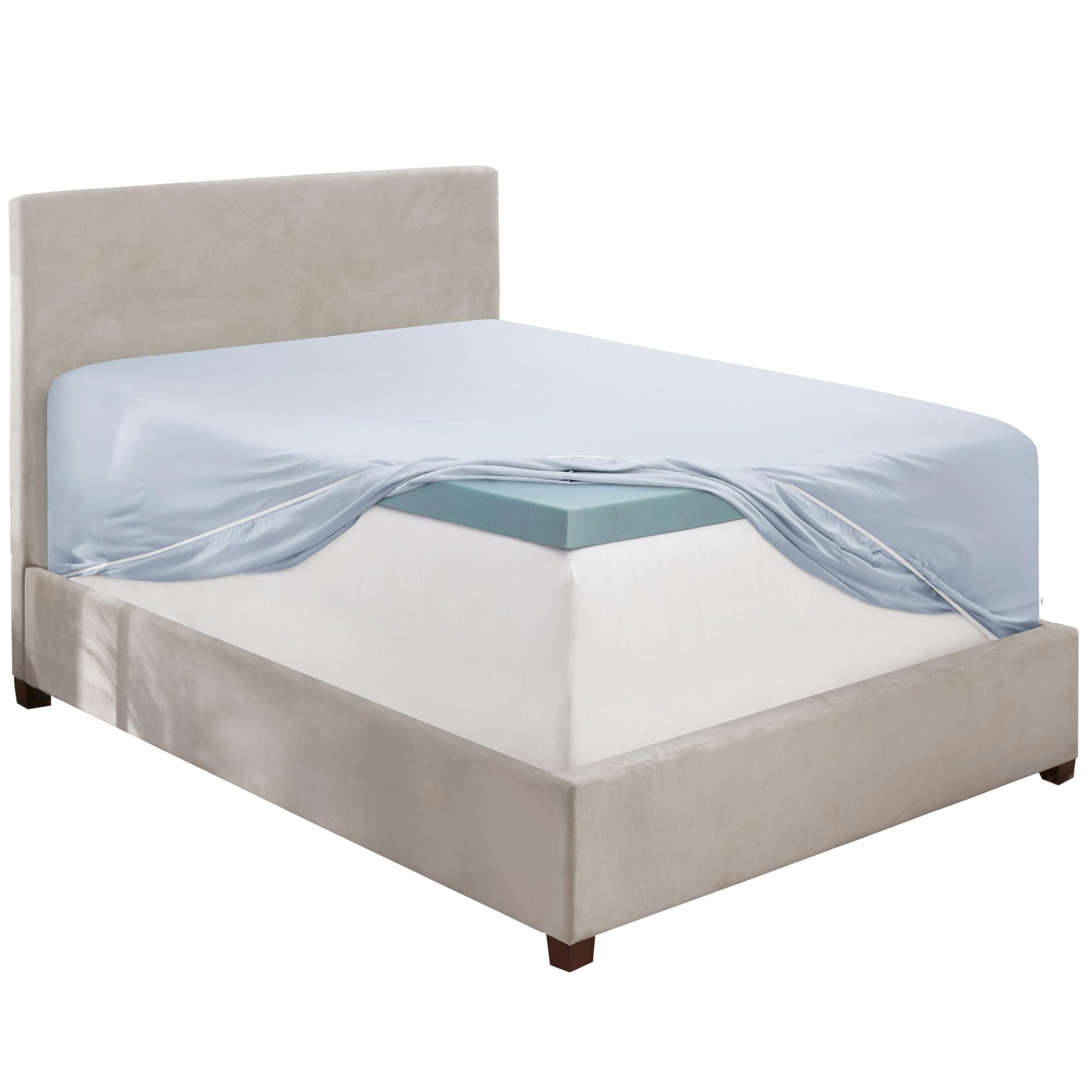 Hearth Harbor Ice Blue Twin Fitted Sheet Kids Extra Deep Pocket Tight Fit Bed Sheet Ultra Soft Twin