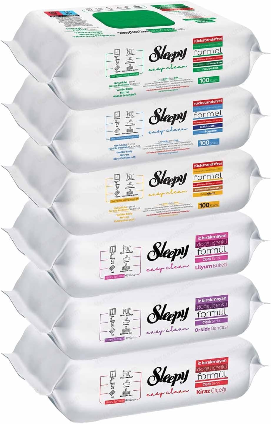 Sleepy Easy Clean – 50 Fogli Detergenti Per Pavimenti, Additivo Per Mopa, Tessuto Strutturato 8 Strati