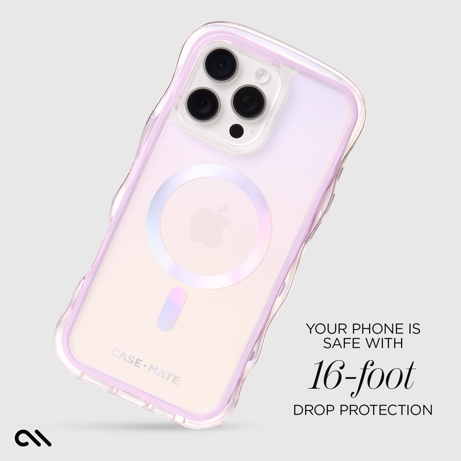 Case-Mate Funda magnética prémium para iPhone 16 Pro MAX [Compatible con MagSafe] - Elegante Funda Iridiscente para teléfono con protección contra caídas de 3,6 m - Ondulación de Burbujas de jabón