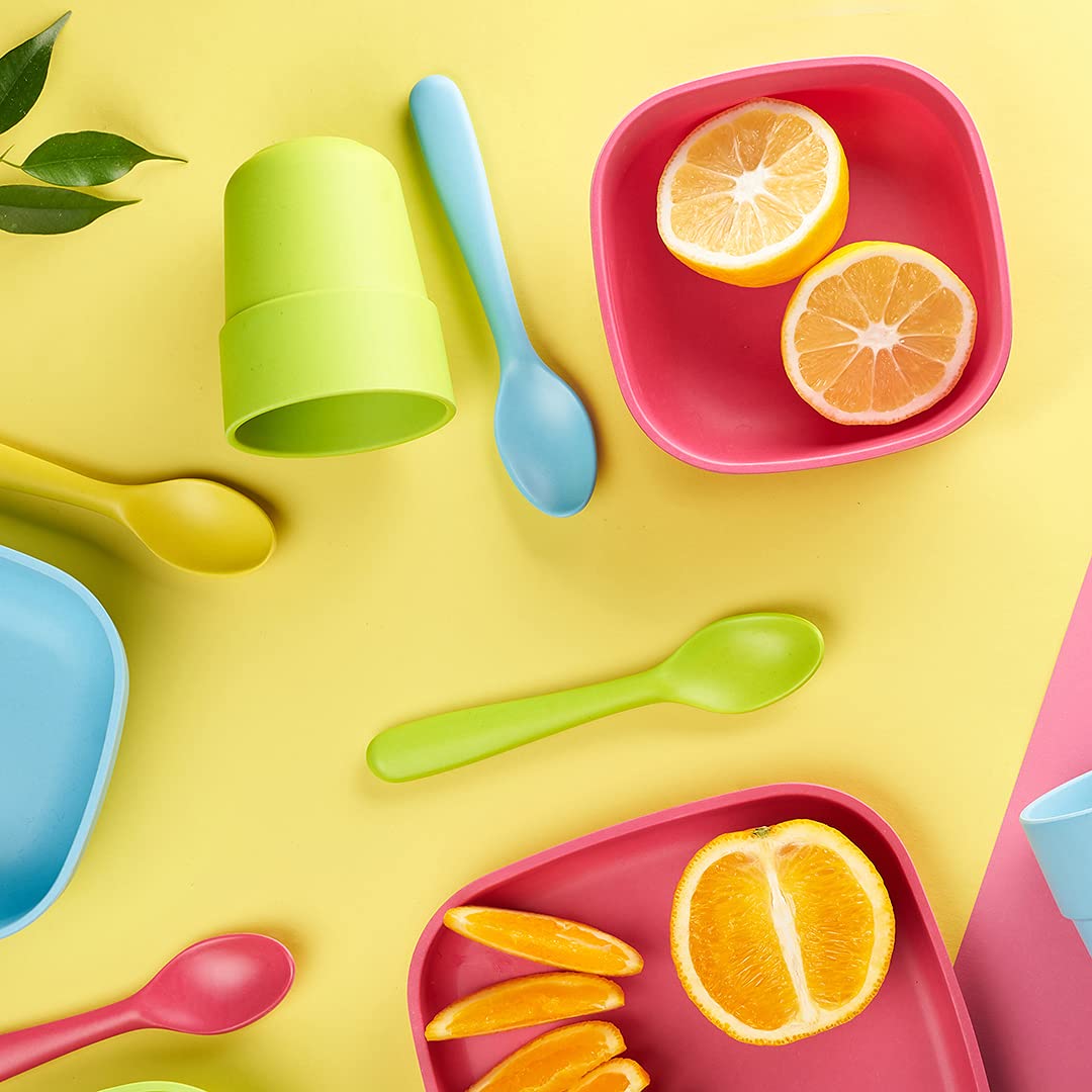 GET FRESH Bamboo Kids Divided Plates Set 2Pack 3 Compartment Bamboo