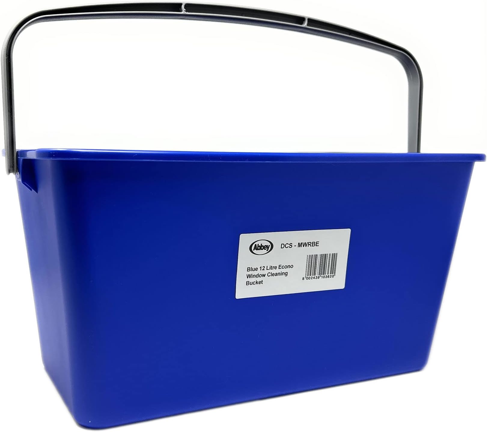 Discounted Cleaning Supplies Window Cleaning Bucket 12 Litre Capacity – Commercial Window Cleaner Rectangle Bucket with Handle - Blue