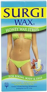 SURGI-WAX Honey Wax Strips Bikini, Body & Legs 14 ea (Pack of 12)