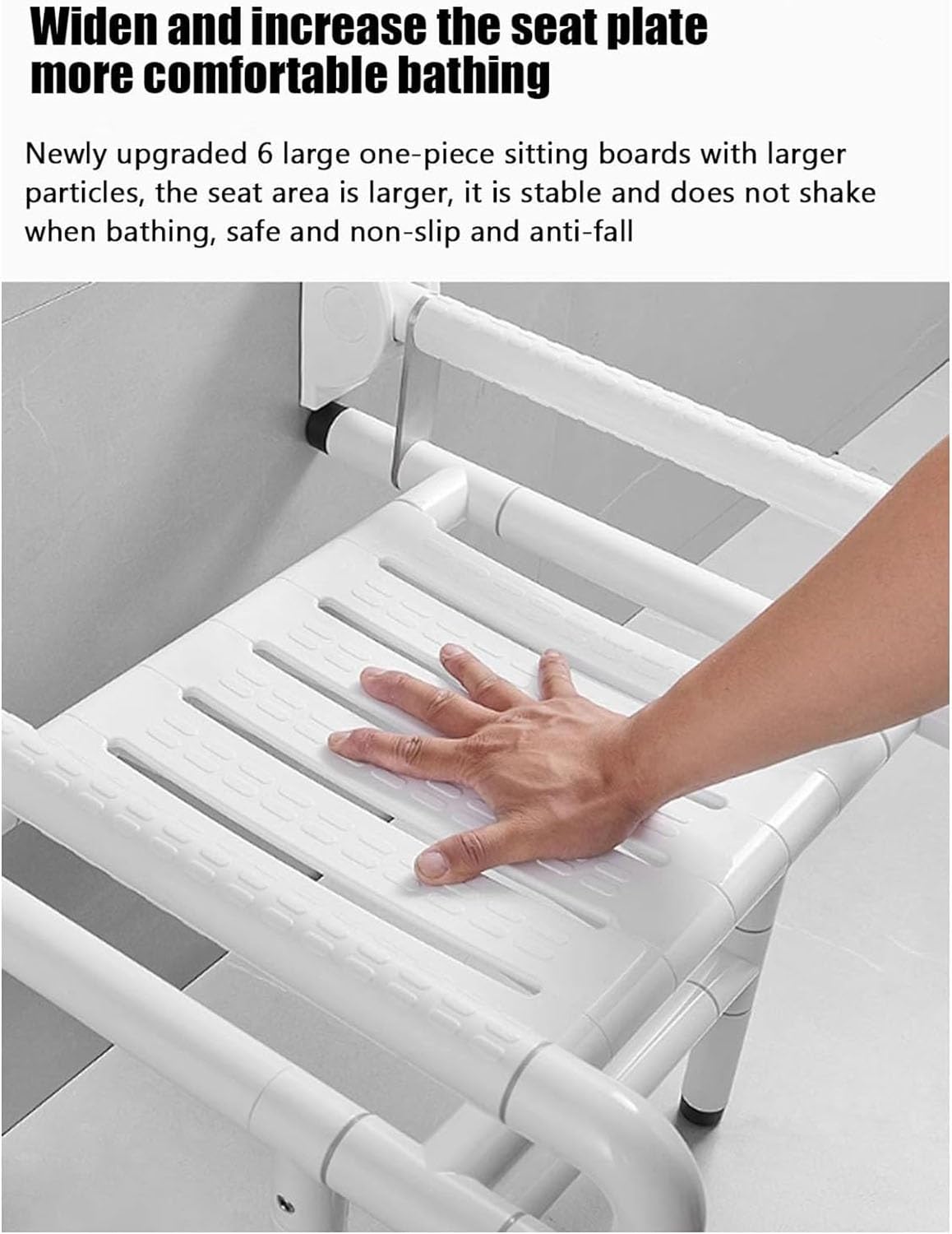 Asiento Ducha Plegable Pared Montada Silla De Ducha Plegable con Pies De Apoyo Taburete Baño Antideslizante Banqueta Ducha para Personas Mayores Discapacitadas Y Mujeres Embarazadas