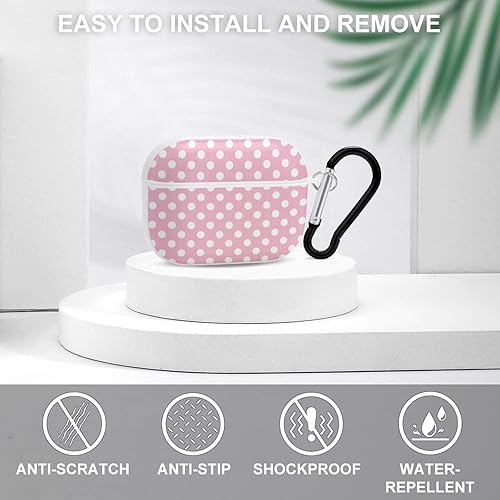 Miniatura 3 de Funda de lunares rosados compatible con AirPods Pro con llavero y funda para auriculares