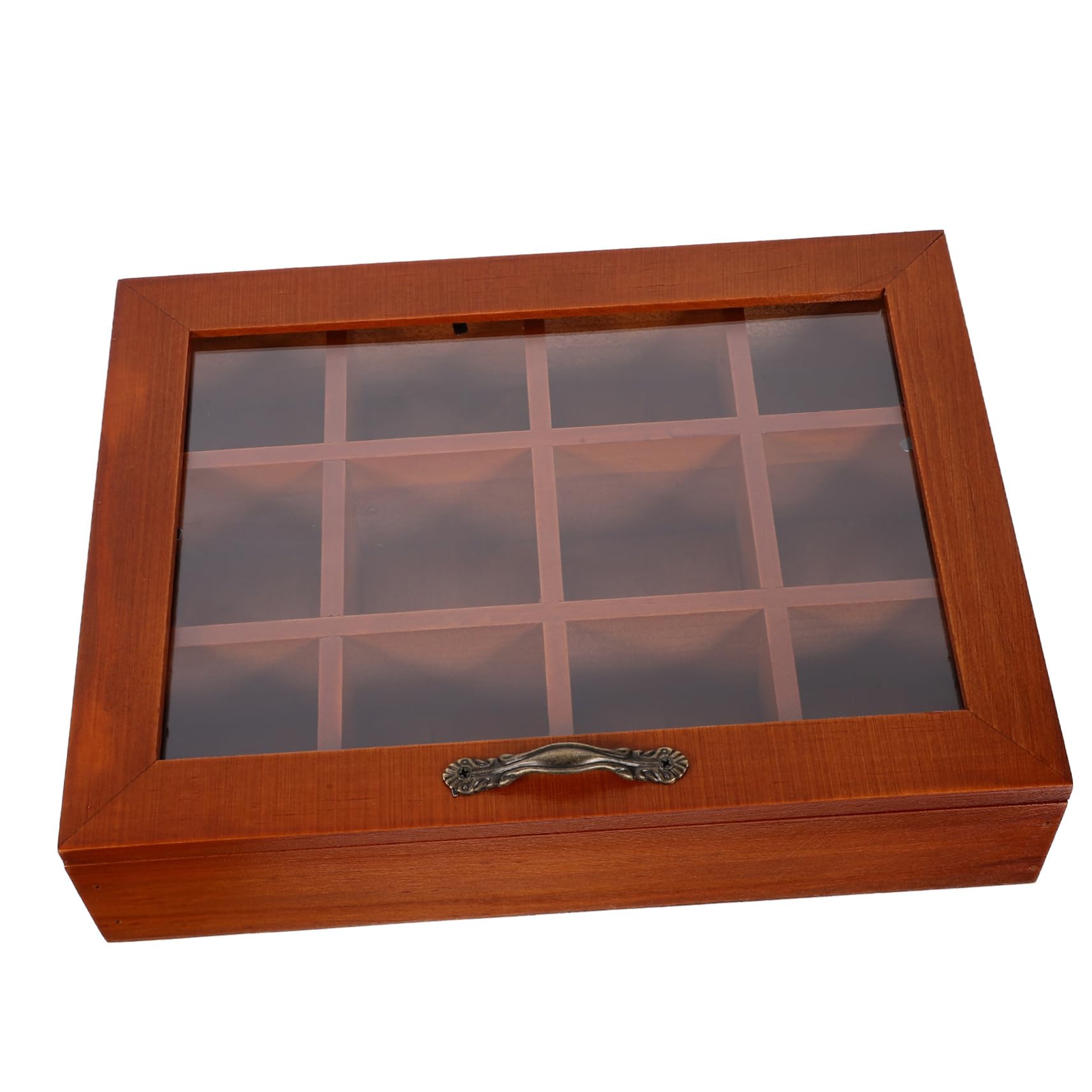 Alipis Aufbewahrungsbox Durchsichtigem Deckel mit 12 Fächern für Teebeutel Acryl und Edelstahl Einfacher Organizer für Küche und Essbereich