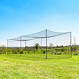 35' Ultimate Baseball Batting Cage [Net & Poles Package] - #42 Heavy Duty Net with Steel Uprights [Net World] 24hr Ship (01. Ultimate Batting Cage)