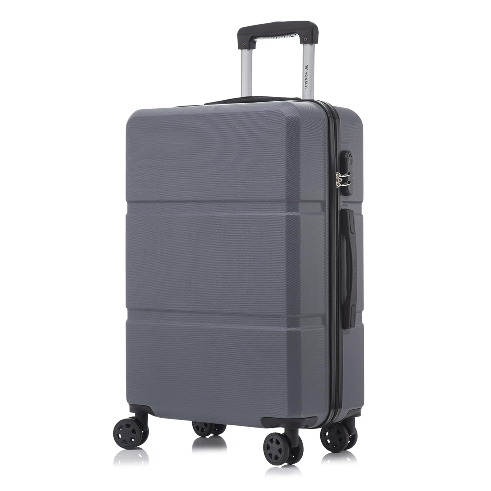yonsly Koffer Suitcase, Trolley Reisekoffer, Rollkoffer Handgepäck mit 4 Rollen 360°, ABS Hartschalen, Sicherheitsschloss, Weicher Gummigriff, 210D-Futter