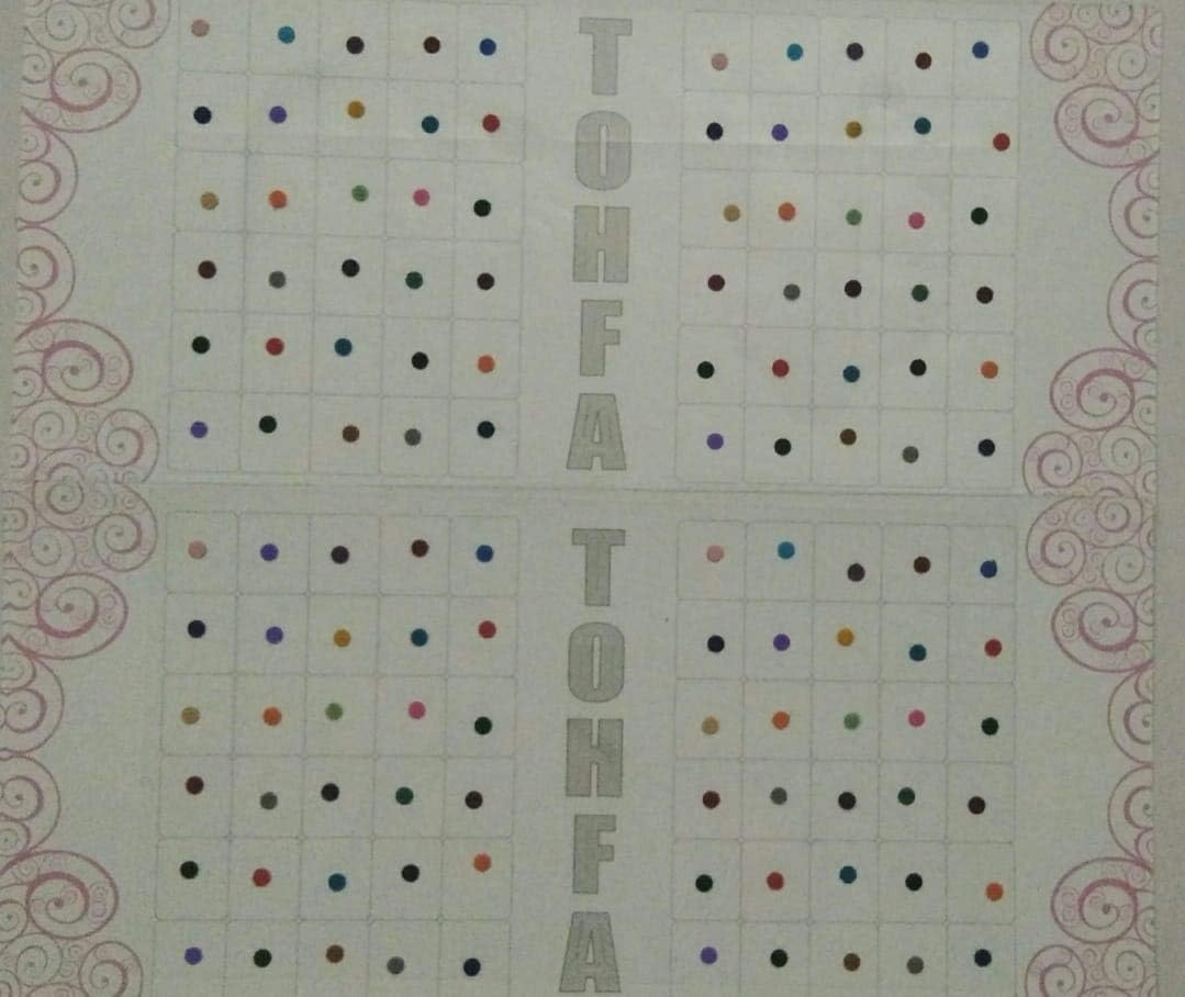 Parveen Enterprises-Tohfa Smallest Size MultiColour Matching Bindi Set of 2 Packs