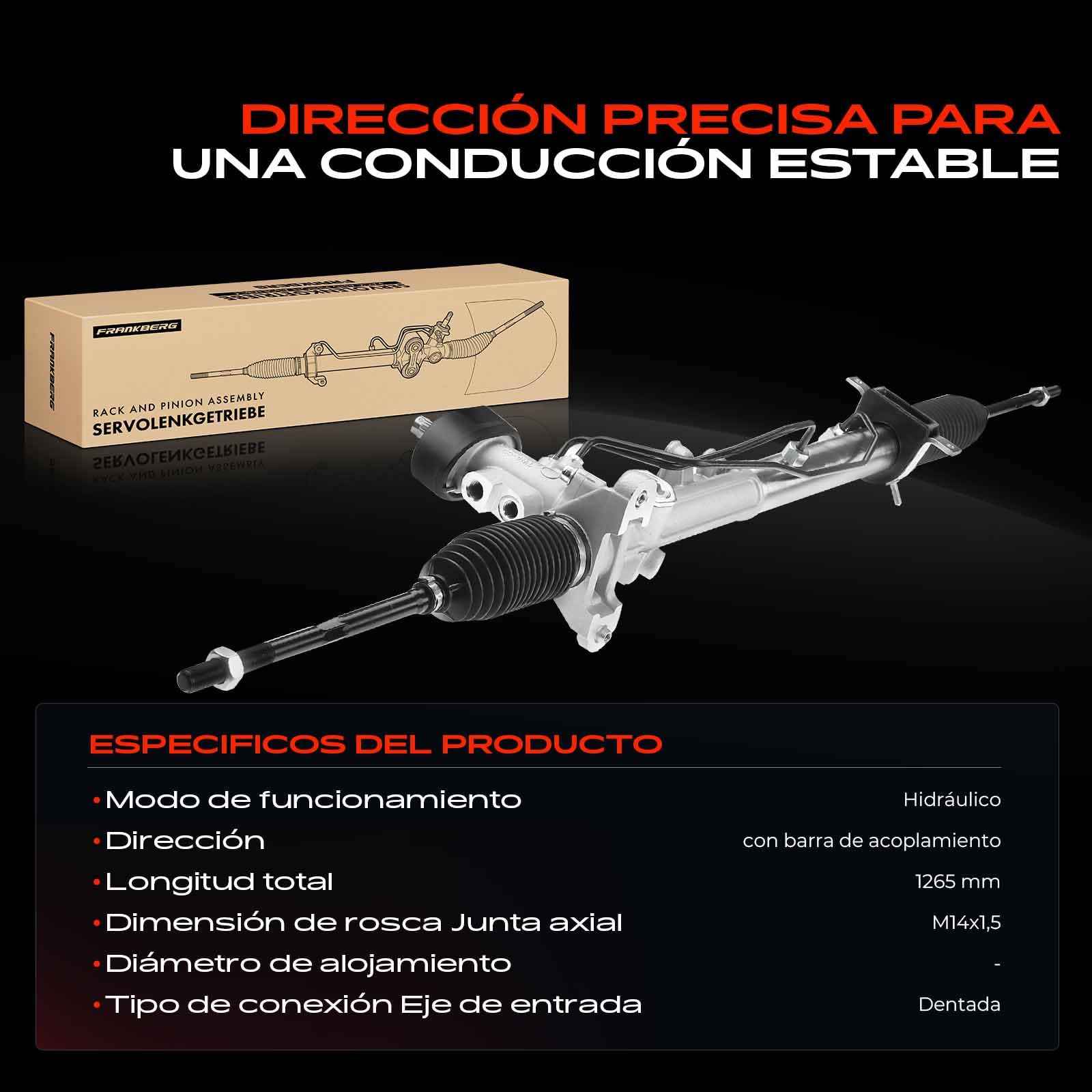 Frankberg Mecanismo de dirección Mecanismo de dirección asistida 1J1422105 | hidráulico para Conducción por la izquierda con tirantes; Compatible con: New Beetle 1C1 9C1, Variante B.o.r.a 1J6