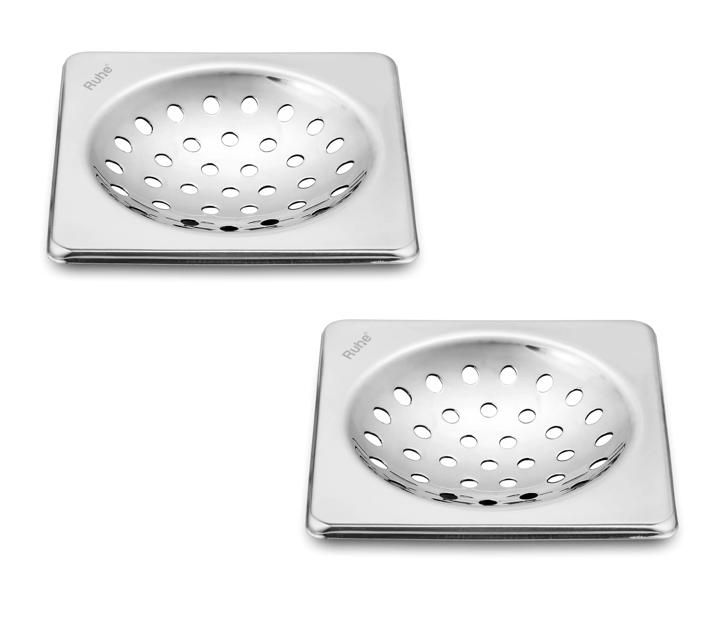 Ruhe® One Square Floor Drain with Collar | Premium Stainless Steel | 4 x 4 inches | Pack of 2 (B0CW1PZXHY) Amazon Price History, Amazon Price Tracker