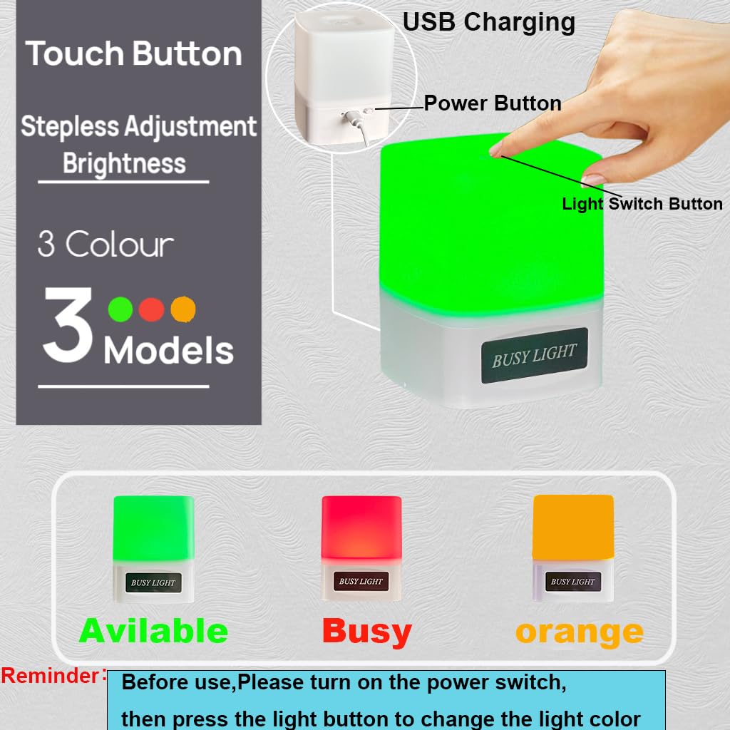 Luz ocupada, indicador de no molestar, luz indicadora de uso doméstico o de oficina que evita interrupciones innecesarias, control táctil de doble color rojo/verde, simple y cómodo de usar