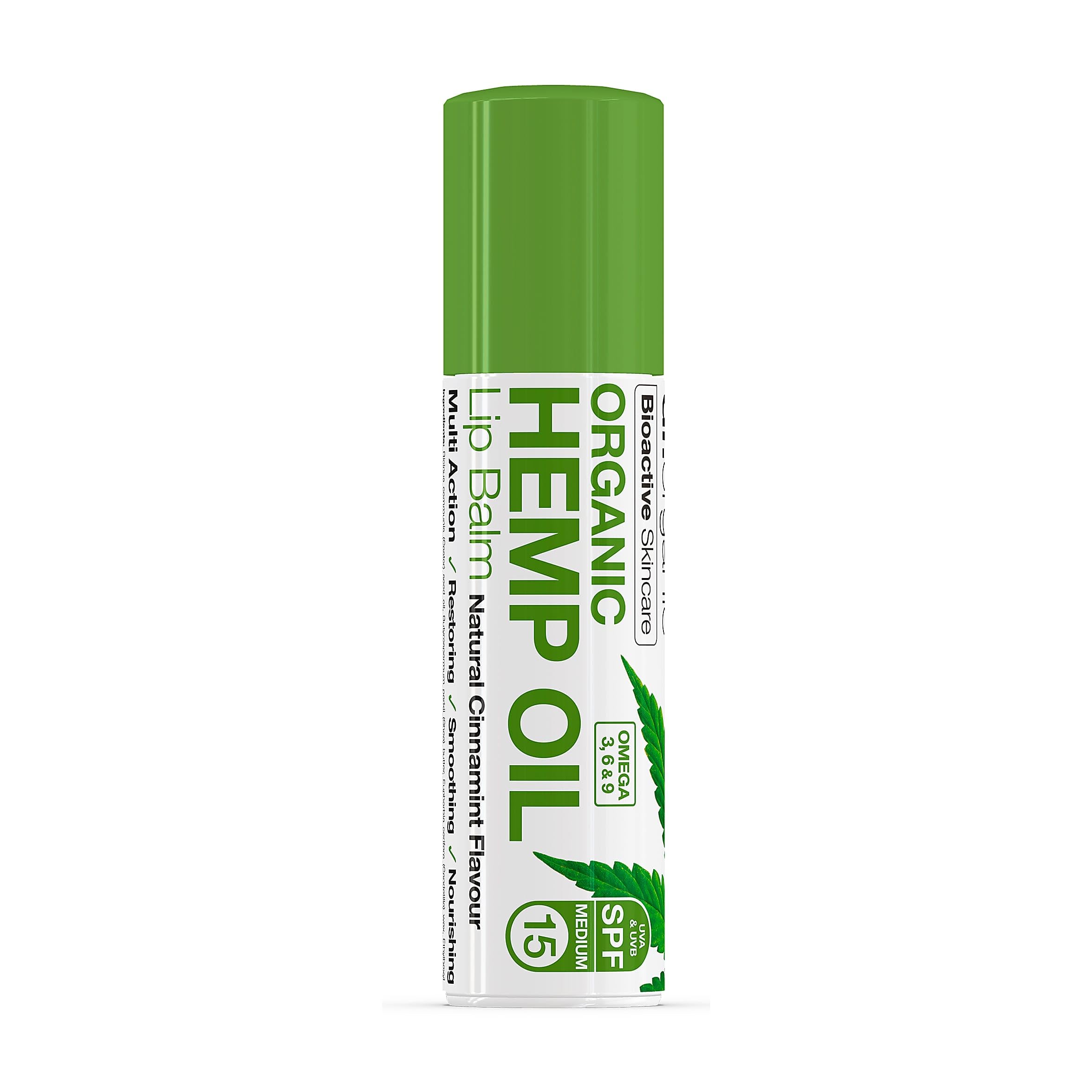 Dr Organic Hemp Oil Lip Balm, Moisturising, SPF 15, Mens, Womens, Natural, Vegetarian, Cruelty-Free, Paraben & SLS-Free, Organic, 5.7ml