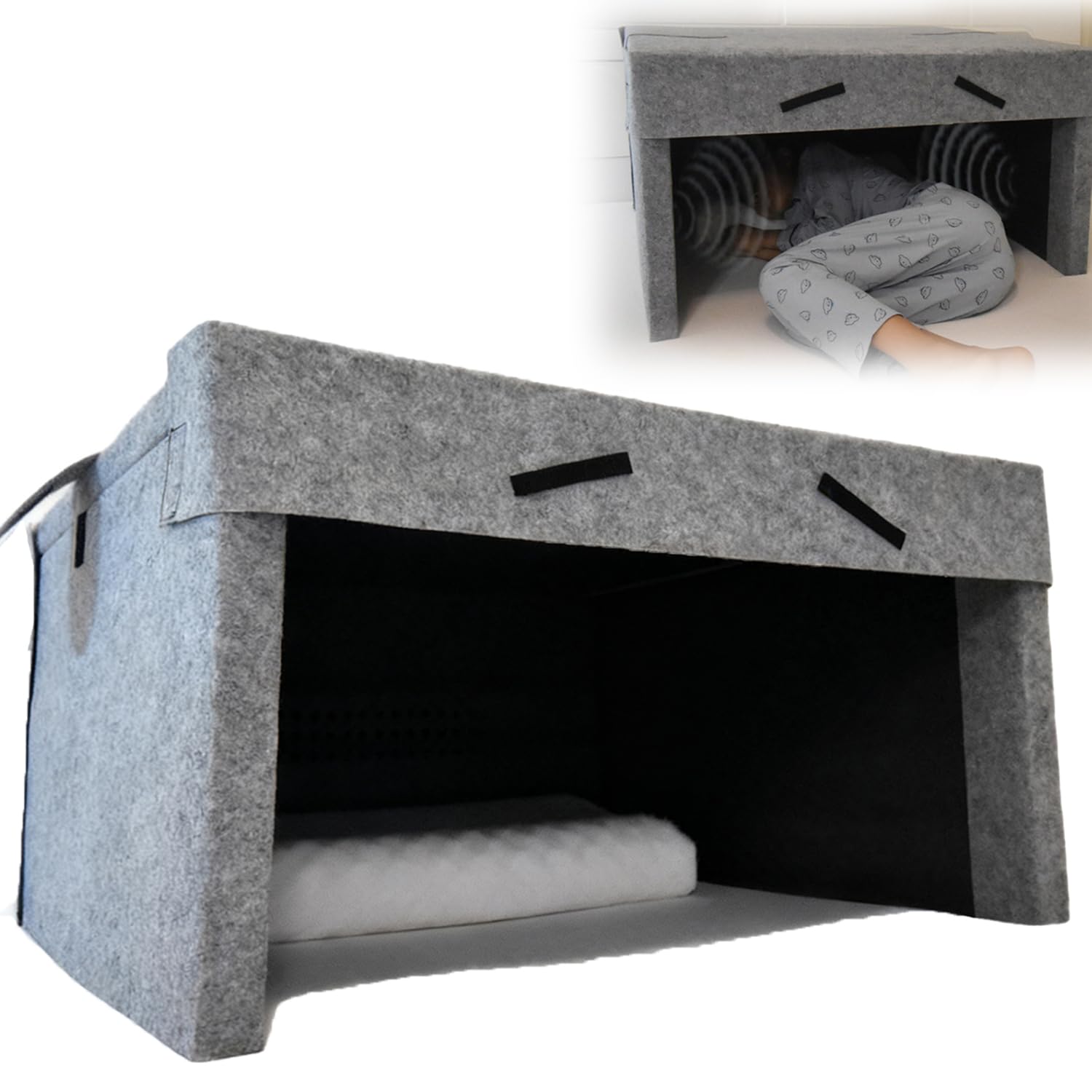 Tenda per dormire insonorizzata, in cotone isolante spesso 40 mm per ridurre la luce e il rumore, cabina ideale per dormire in sicurezza e alleviare lo stress, portatile e confortevole