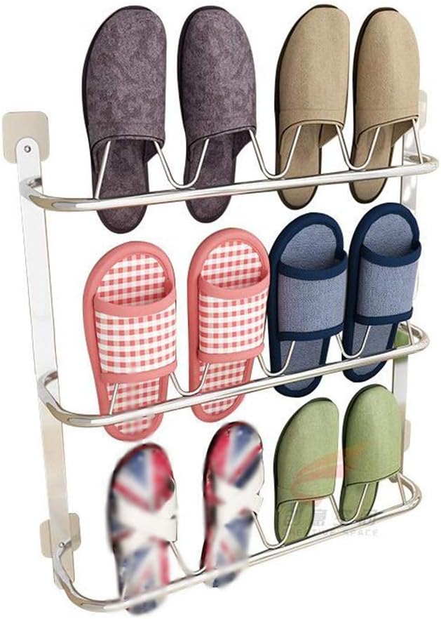 Punch-Free Bathroom Slippers Rack Bathroom Suction Wall Mount