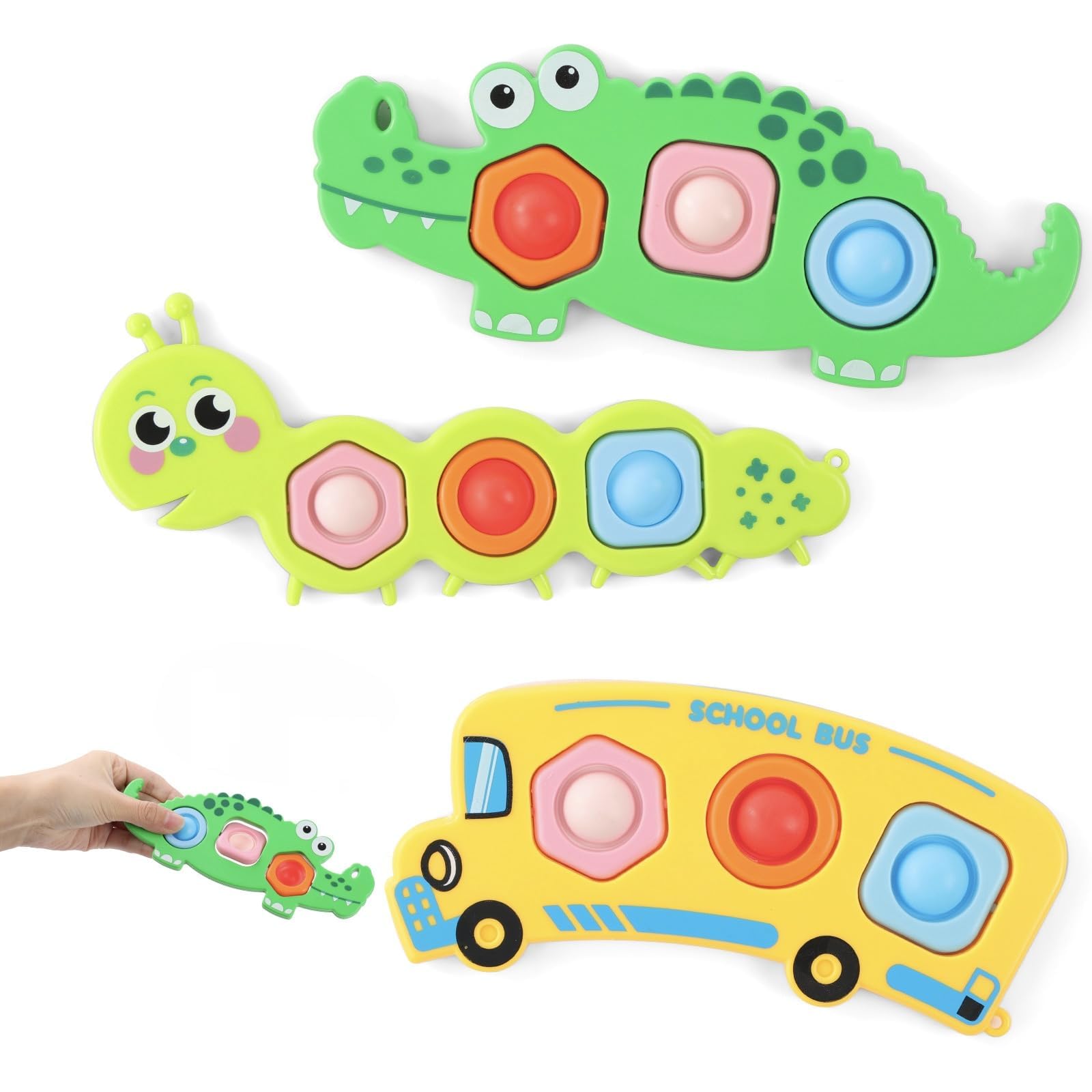 AYESY Fidget Popper Sensory Toys, 3pcs Pop Fidget Toys