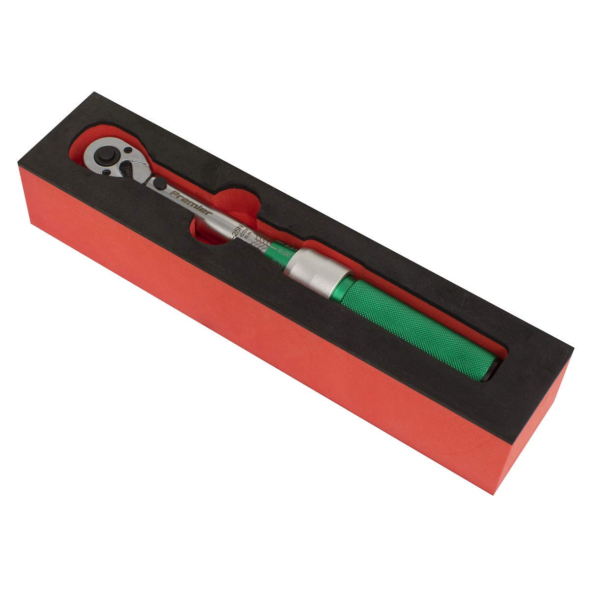 Sealey STW901 1/4"Sq Drive Torque Wrench Micrometer Style 5-25Nm - Calibrated, Chrome - Image 4